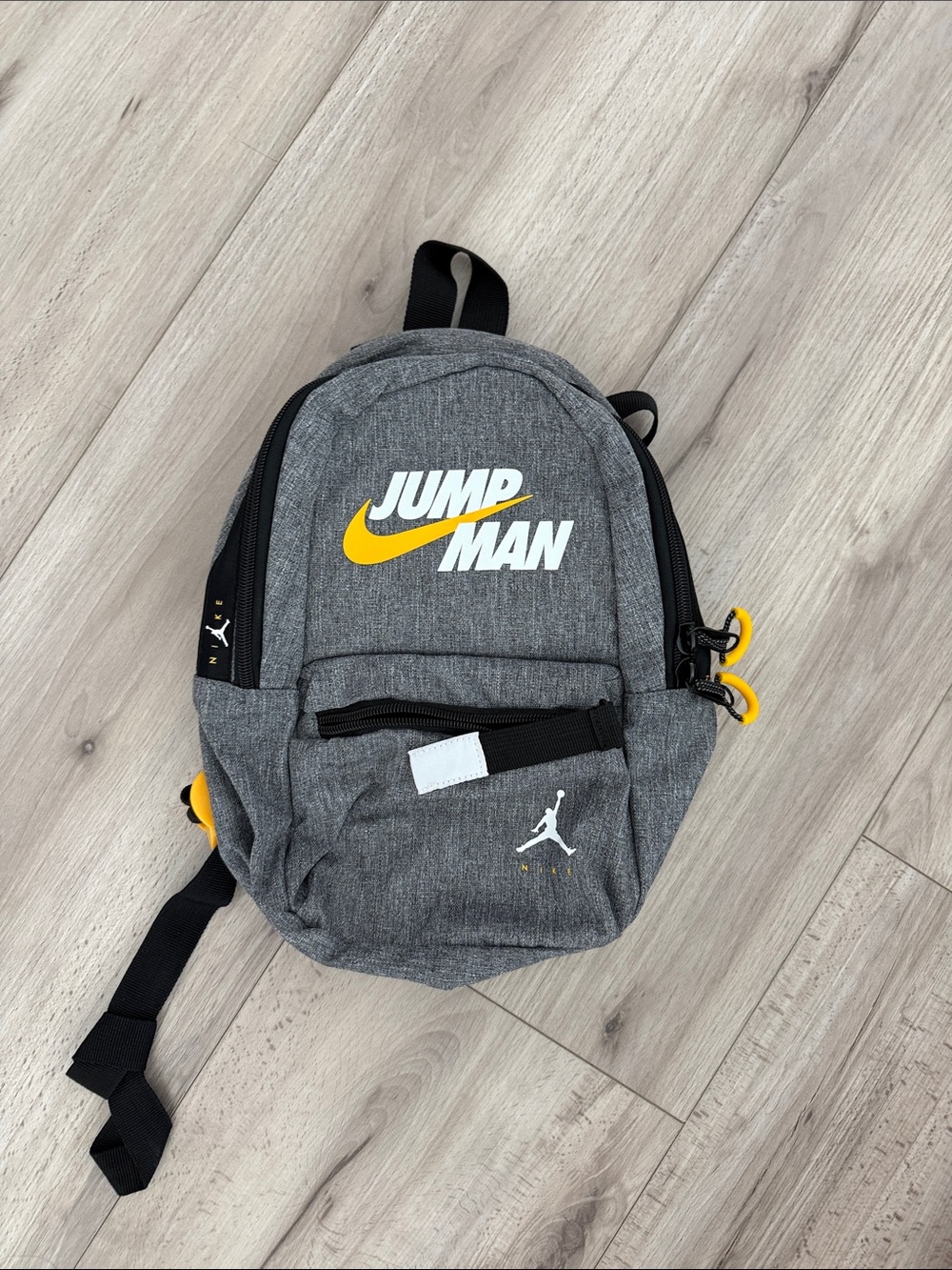 Jump Grey Backpack with Yellow Accents for boys toddler  Nike